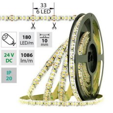 LED pásek SMD3528M 180LED/m 14,4W/m 1086lm/m IP20 DC24V 10mm 5m (uzeniny)