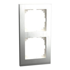 Rámeček Merten M-Pure Decor, dvojnásobný, Stainless steel SCHNEIDER MEG4020-3646