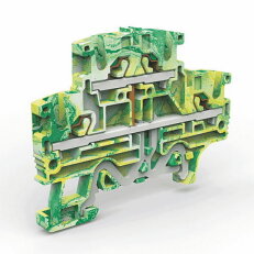 Pružinová řadová svorka push-in patrová EFDE.2 (PE) žlutozelená MOREK EFDE200