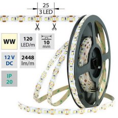 LED pásek SMD2835 WW, 120LED, 5m, 12V, 28,8 W/m MCLED ML-121.703.60.0
