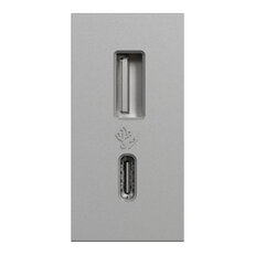 NOVÁ UNICA Dvojitý nabíjecí USB konektor A+C 2.4A, 1M, Aluminium