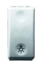 SYSTEM Modul tlačítka 1M 1pól. NO 10A, symbol světla, bílá GEWISS GW20513