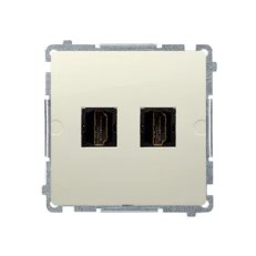 dvojitá zásuvka HDMI, (strojek s krytem) Béžový KONTAKT SIMON BMGHDMI2.01/12