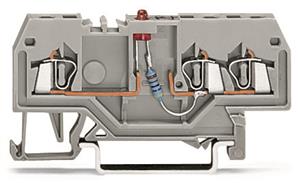 Svorka pro moduly 3vodič. červená LED šedá 1,5mm2 DC24V Wago 279-674/281-413
