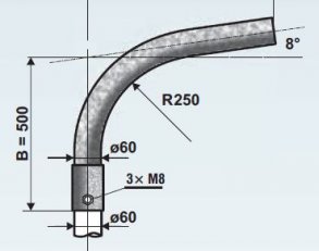 SV 3/60 - 750/90 výložník sadový, oblouk