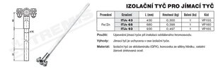 Izolační tyč pro jímací tyč ITJc 93 (FeZn/GFK) 930 mm TREMIS VP165