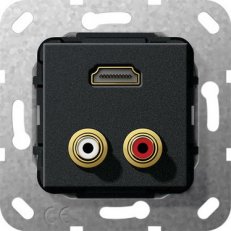 HDMI, Cinch audio Gender changer vložka černá m GIRA 567310
