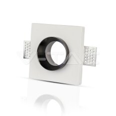 GU10 Fitting Gypsum White Recessed Light With Black Metal Square, VT-866