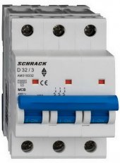 Instalační jistič AMPARO 10kA, D 32A, 3P SCHRACK AM019332--