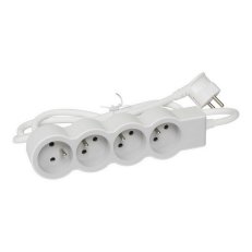 PRODLUŽOVACÍ PŘÍVOD ZÁSUVKA 4X2P+T, KABEL 3 M, BÍLÁ/SVĚTLE ŠEDÁ LEGRAND 049490