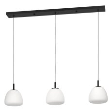 Závěsné svítidlo BALMES 3xE27 černá/opálové matné 120W IP20 EGLO 390202