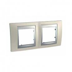 Schneider MGU66.004.095 Krycí rámeček Top dvojnásobný, Opal Titanium/alu