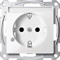 Merten Zásuvka 250V/16A SCHUKO popisové pole System M Polar MTN2303-0319