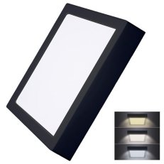 LED mini panel CCT přisazený 24W 1800lm přepínání 3000K 4000K 6000K čtverc černý