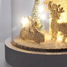 LED vánoční dekorace zasněžená krajina s domkem 18cm 10x LED 2x AAA 1V264