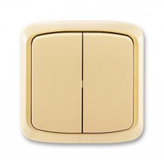 ABB 3558A-52940 D Přepínač dvojitý střídavý,s krytem a rámečkem,řazení 6+6,IP44