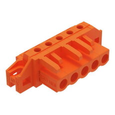 Pružinová svorkovnice THT úhlová 5,08 mm oranžová 5pól. WAGO 232-265/031-000