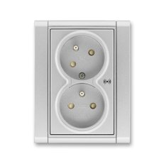 Dvojzásuvka s přepěťovou ochranou 5583F-C02357 08 titanová Time ABB