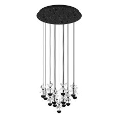 Závěsné svítidlo PIANOPOLI 2 LED černá/kříšťál 15X1,8W EGLO 390277