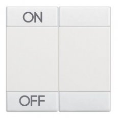 BTICINO LIVINGLIGHT MYHOME KRYTKA SPÍNAČE NEPODSVĚTLENÁ S TEXTEM ON/OFF 2M BÍLÁ