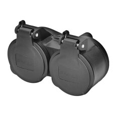 Dvojzásuvka do vlhka, IP44, černá SOLIGHT P69