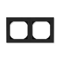 LEVIT M Dvojrámeček s otvorem 55x55 onyx/kouřová černá ABB 3901H-A05520 63