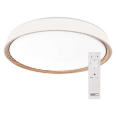 LED přisazené svítidlo ILVI, kruhové 30W, stmív. CCT, bílá+dřevo ZM5114