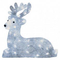 Vánoční LED jelínek, 31cm, venkovní, studená bílá, časovač