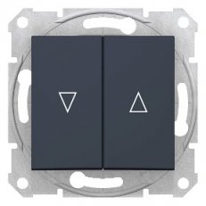 Sedna Spínač ovládače žaluzií ř.1+1 mech.blokování Graphite SCHNEIDER SDN1300370