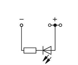 Svorka pro moduly 3vodič. červená LED šedá 1,5mm2 DC24V Wago 279-674/281-413