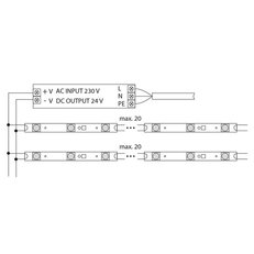 LED modul 3x SMD3535, 9W, 24 V, 375mA, 6450K, 15° x 45°, IP64