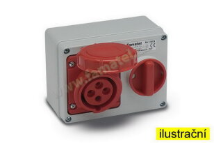 Nástěnná zásuvka blokovaná IP67/400V/32A/4P 6h - SpeedPRO FAMATEL 25112
