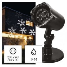 LED dekorativní projektor vločky, venkovní i vnitřní, studená bílá EMOS DCPC04