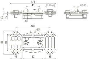 FIX - zkušební svorka s izolační podložkou pro prům. 8-10mm a pásek 30mm