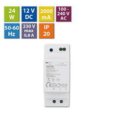 Napájecí zdroj 24W, DC12V/2A, IP20, na DIN lištu MCLED ML-732.078.11.0