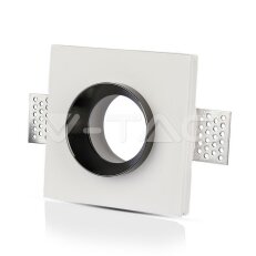 GU10 Fitting Gypsum White Recessed Light With Chrome Metal Square, VT-866