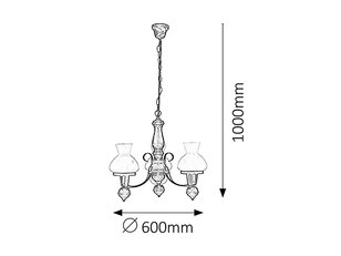 Závěsné svítidlo Petronel E27 3x 60W IP20 matná černá RABALUX 7078