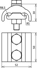Paralelní svorka Cu pro rozdílné průměry 5-16mm / 16-150mm2 DEHN 306101