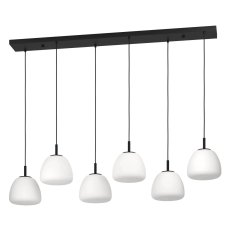 Závěsné svítidlo BALMES 6xE27 černá/opálové matné 240W IP20 EGLO 390203