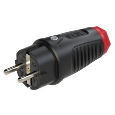 vidlice celogumová 16A / 250V, IP54, čer PCE 0512-SR