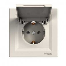 ASFORA Zásuvka SCHUKO 250V 16A s víčkem, krémová SCHNEIDER EPH3100123