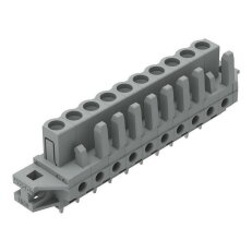 Pružinová svorkovnice THT rovná 5 mm šedá 10pól. WAGO 232-140/031-000
