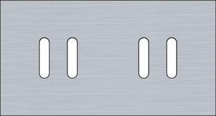 2násobný čelní panel, vodorovný, NIKO Rocker alu GREY BRUSHED 155-56802