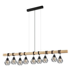 Závěsné svítidlo TOWNSHEND 5 černá/dub 9X60W IP20 EGLO 44077