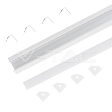 Aluminum Profil 2000 x 19 x19mm Milky, VT-8114 V-TAC SKU3356