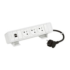 ONDESK 3X2PT USB AC 15W BÍLÁ