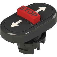 Trojité tlačítko d22mm, plast, černá, IP67 PIZZATO E21PTRS1AABF