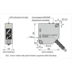 Kvádrový optoelektronický snímač AECO FTQSP-CAR LC5