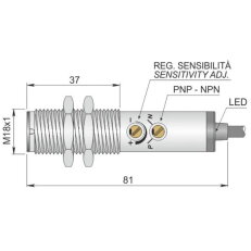 Optoelektronický senzor d18 mm AECO FT18SM-CP20