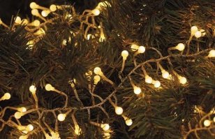 LED vánoční řetěz - ježek, 2,4m, teplá bílá, časovač